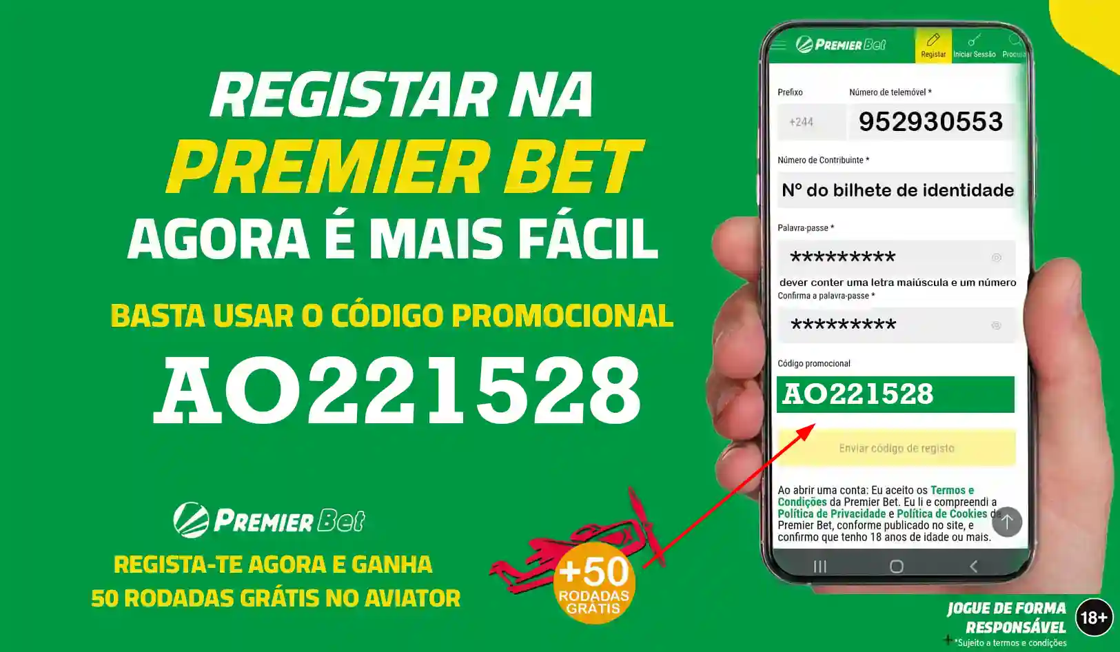 Melhor Código Promocional da Premier Bet: AO221528 – Ganhe 200% de Bônus + 50 Rodadas Grátis!